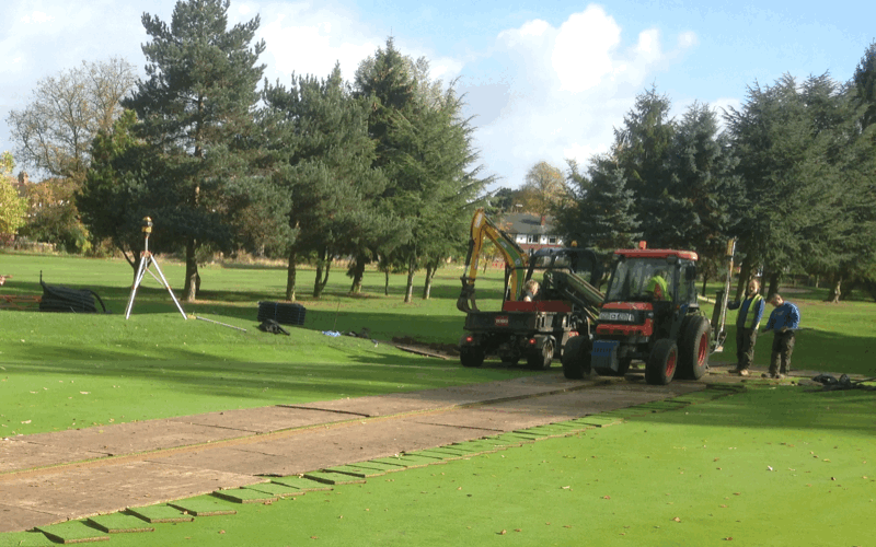 Drainage system for greens at Wolstanton Golf Course