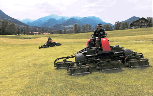 Turf Maintenance In The Mountains Of Bavaria