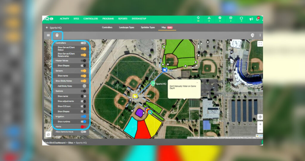 IQ4 embraces google maps with new powerful irrigation mapping