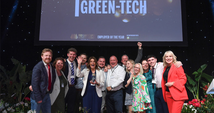 Green-tech celebrates winning Employer of the Year at ProLandscaper Business Awards 2024