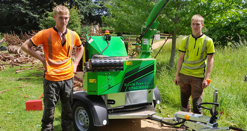 Two efficient and easy to maintain GreenMech woodchippers for Koala Tree Care