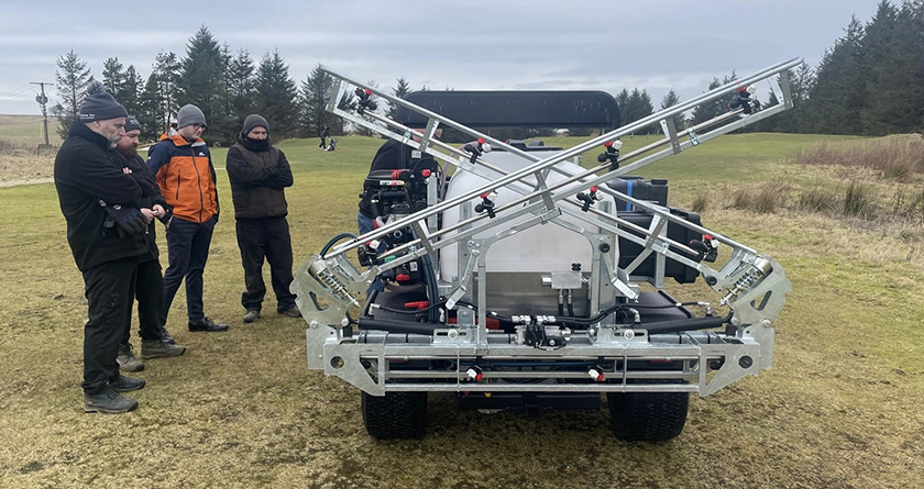 Fairways GM delivers sprayer, utility vehicle,  and top dresser to Bonnyton GC
